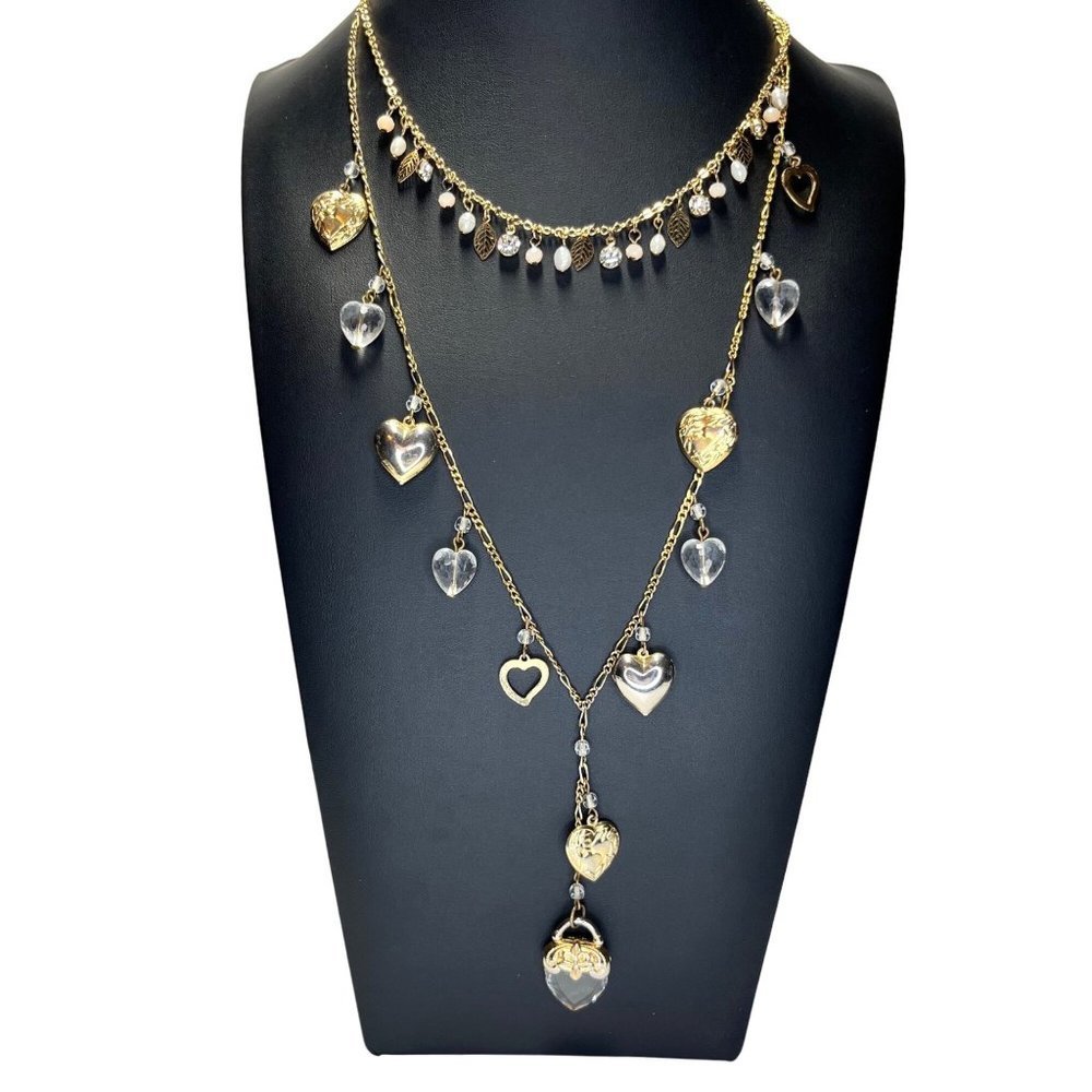Karla Jordan Charm Necklace Heart Love Necklaces - Set of Two